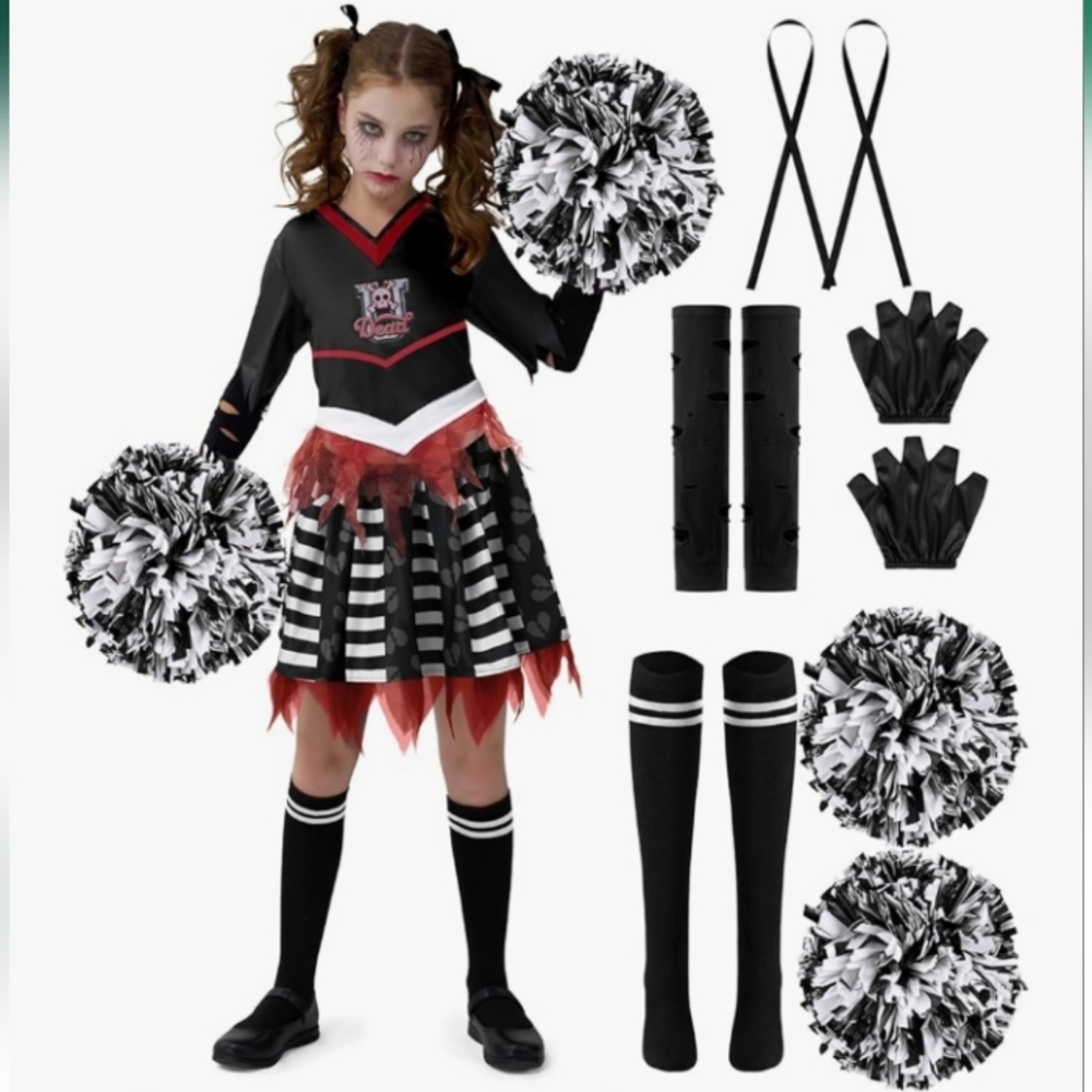 Zombie Cheerleader Small 5-7 Kids
